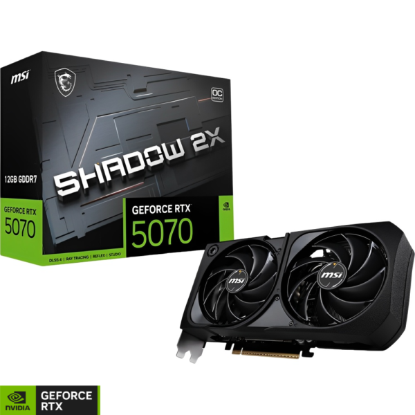 Placa de Vídeo MSI GeForce RTX 5070 Shadow 2X OC Edition 12 GB GDDR7
