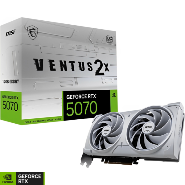 Placa de Vídeo MSI GeForce RTX 5070 Ventus 2X OC Edition 12 GB GDDR7 - Branco