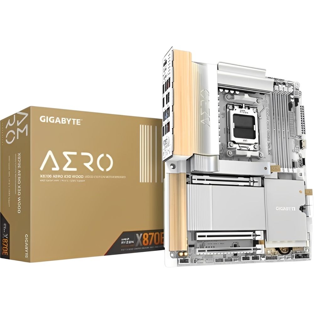Placa-Mãe Gigabyte X870E AERO X3D Wood AM5 DDR5 ATX Placa-Mãe Gigabyte X870E AERO X3D Wood AM5 DDR5 ATX - Imagem 1