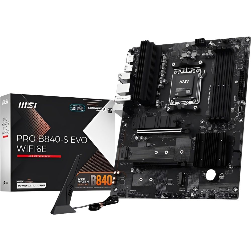 Placa-Mãe MSI Pro B840-S Evo AM5 DDR5 ATX Placa-Mãe MSI Pro B840-S Evo AM5 DDR5 ATX - Imagem 1