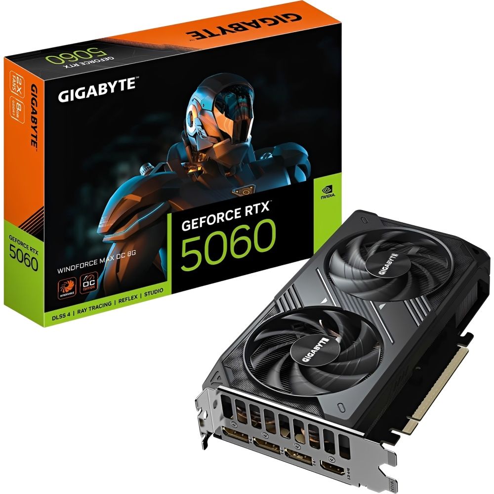 Placa de Vídeo Gigabyte GeForce RTX 5060 Windforce Max OC 8 GB GDDR7 (GV-N5060WF2MAX-8GD) Placa de Vídeo Gigabyte GeForce RTX 5060 Windforce Max OC 8 GB GDDR7 (GV-N5060WF2MAX-8GD) - Imagem 1