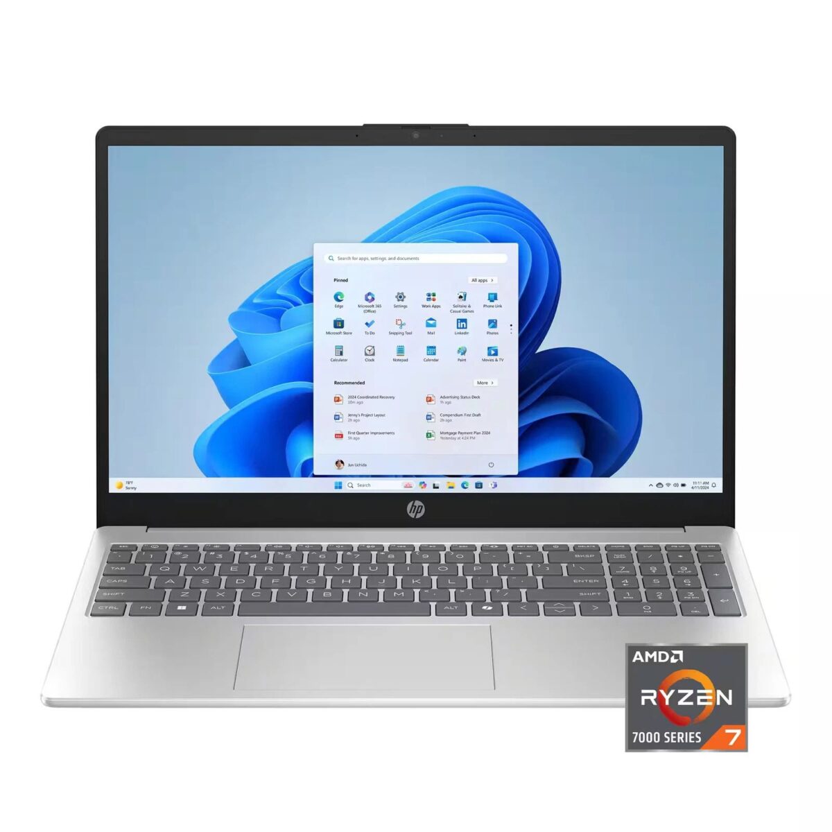 Notebook HP 15-FC0027CA 15,6" AMD Ryzen 7 7730U 16 GB 512 GB SSD - Prata - Imagem 2