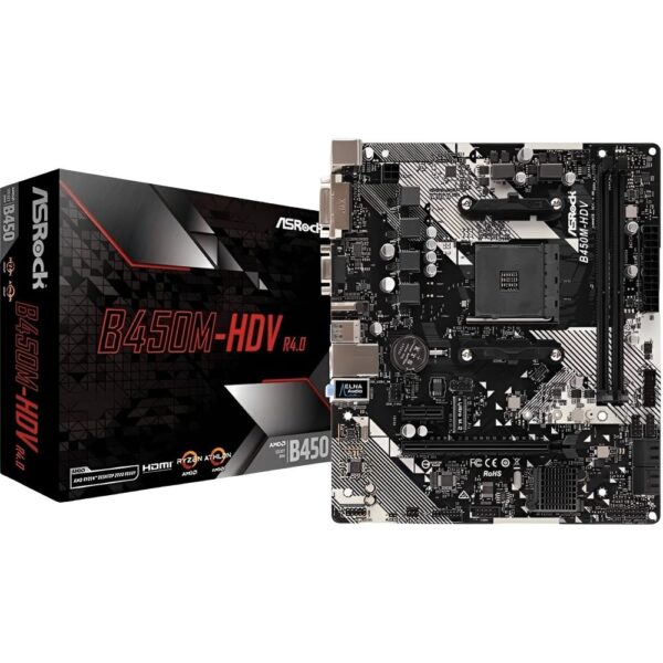 Placa-mãe ASRock B450M-HDV R4.0 AM4 DDR4