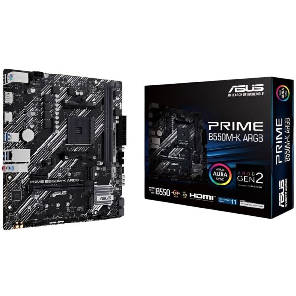 Placa-Mãe ASUS Prime B550M-K ARGB AM4 DDR4 Micro ATX