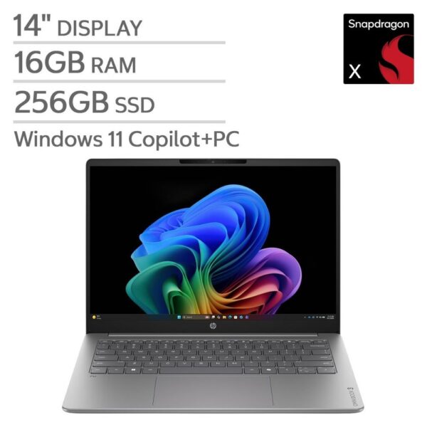 Notebook HP OmniBook 3 14-HZ0688CL 14" Qualcomm Snapdragon X 16 GB 256 GB SSD M.2 NVMe - Silver