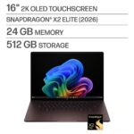 Notebook HP OmniBook X 16-CP1013DX 16" Snapdragon X2 Elite 24 GB 512 GB SSD PCI Express 4.0 - Deep Espresso - Imagem 2
