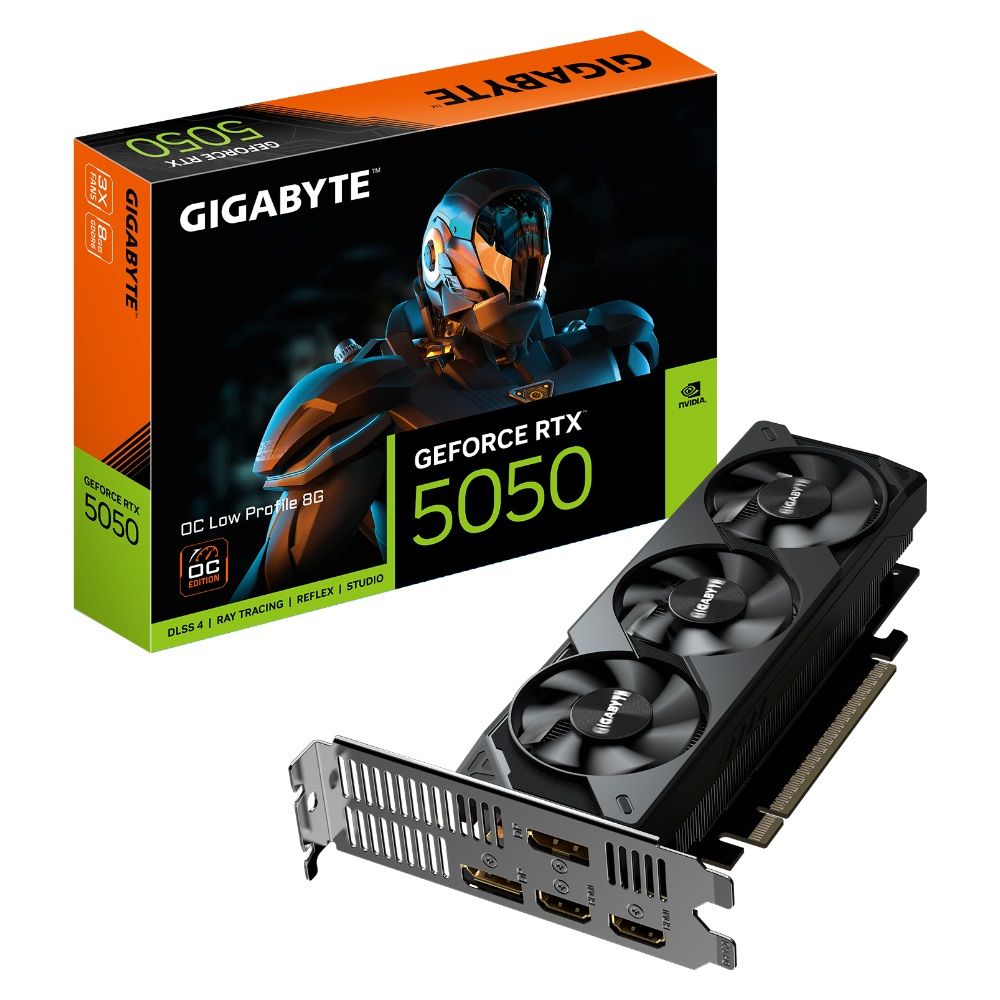 Placa de Vídeo Gigabyte GeForce RTX 5050 OC Low Profile 8 GB GDDR6 (GV-N5050OC-8GL) Placa de Vídeo Gigabyte GeForce RTX 5050 OC Low Profile 8 GB GDDR6 (GV-N5050OC-8GL) - Imagem 1