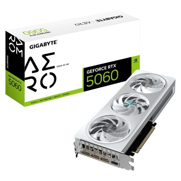 Placa de Vídeo Gigabyte GeForce RTX 5060 AERO OC 8 GB GDDR7 (GV-N5060AERO-OC-8GD)