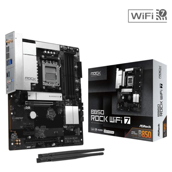 Placa-mãe ASRock B850 Rock WiFi 7 AM5 DDR5 ATX