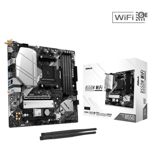 Placa-mãe B550M WiFi AM4 DDR4 Micro ATX