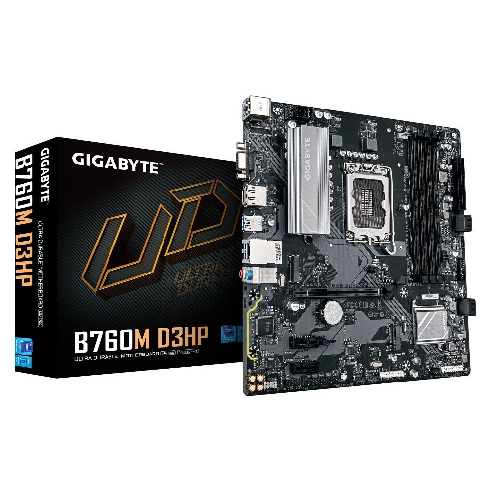 Placa-mãe Gigabyte B760M D3HP LGA1700 DDR5 ATX Placa-mãe Gigabyte B760M D3HP LGA1700 DDR5 ATX - Imagem 1