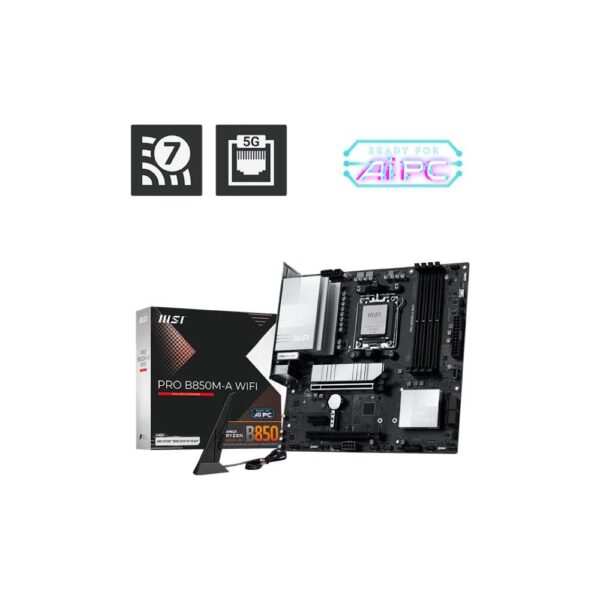 Placa-mãe MSI PRO B850M-A WIFI AM5 DDR5 mATX