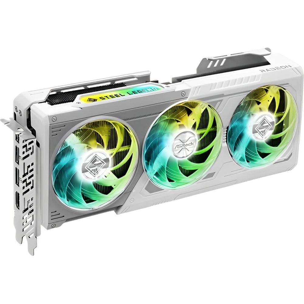 Placa de Vídeo ASRock AMD Radeon RX 9070 XT Steel Legend 16 GB GDDR6 - Branco - Imagem 3
