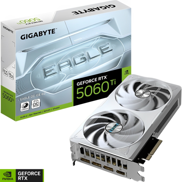 Placa de Vídeo Gigabyte GeForce RTX 5060 Ti Eagle OC Edition 8 GB GDDR7 - Branco (GV-N506TEAGLEOC ICE-8GD)