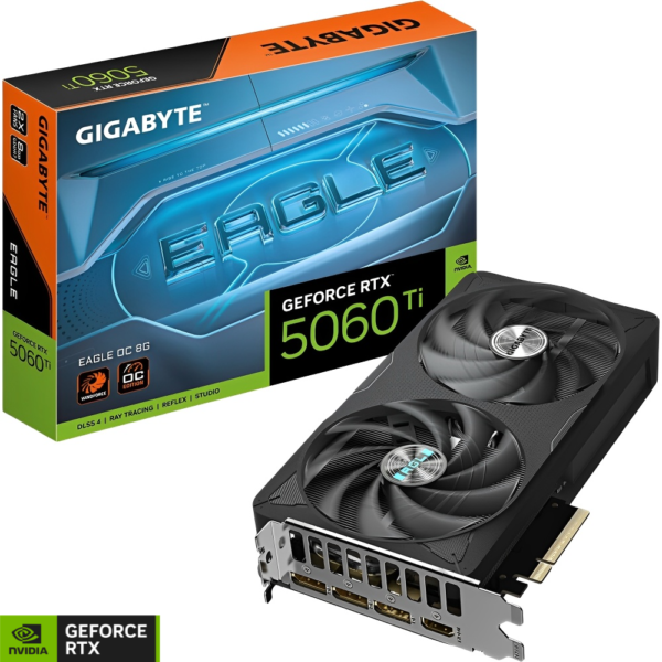 Placa de Vídeo Gigabyte GeForce RTX 5060 Ti Eagle OC Edition 8 GB GDDR7 (GV-N506TEAGLE OC-8GD)
