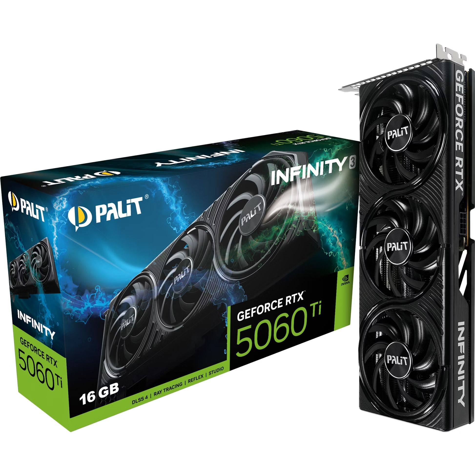 Placa de Vídeo Palit GeForce RTX 5060 Ti Infinity 3 16 GB GDDR7 (NE7506T019T1-GB2061S) - Imagem 1