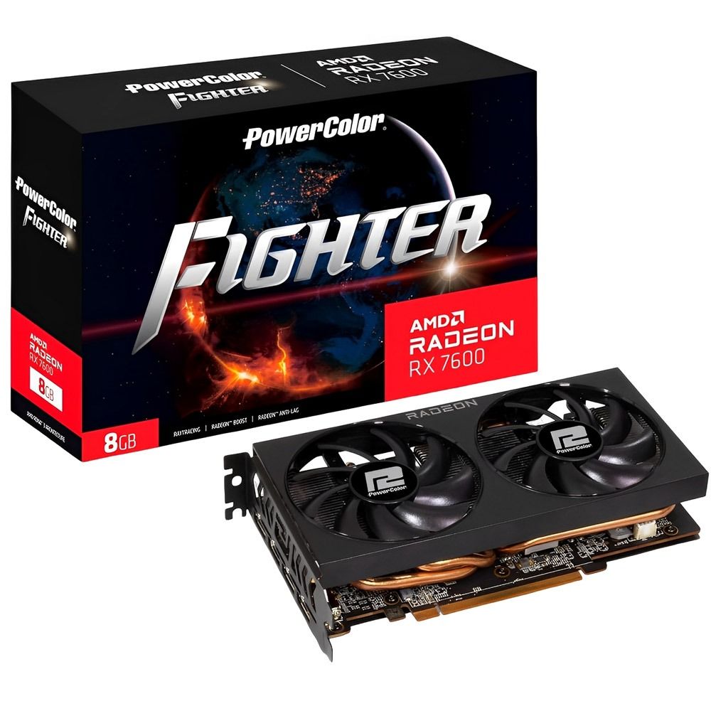 Placa de Vídeo PowerColor Fighter Radeon RX 7600 8 GB GDDR6 Placa de Vídeo PowerColor Fighter Radeon RX 7600 8 GB GDDR6 - Imagem 1