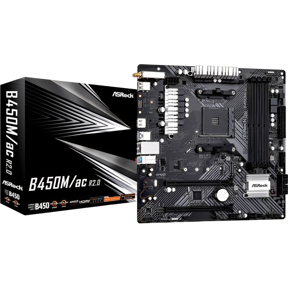 Placa-Mãe ASRock B450M/AC R2.0 AM4 DDR4 Micro ATX - Imagem 2
