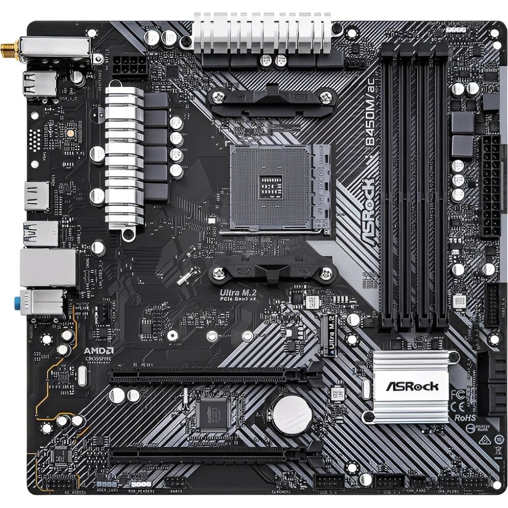 Placa-Mãe ASRock B450M/AC R2.0 AM4 DDR4 Micro ATX - Imagem 3