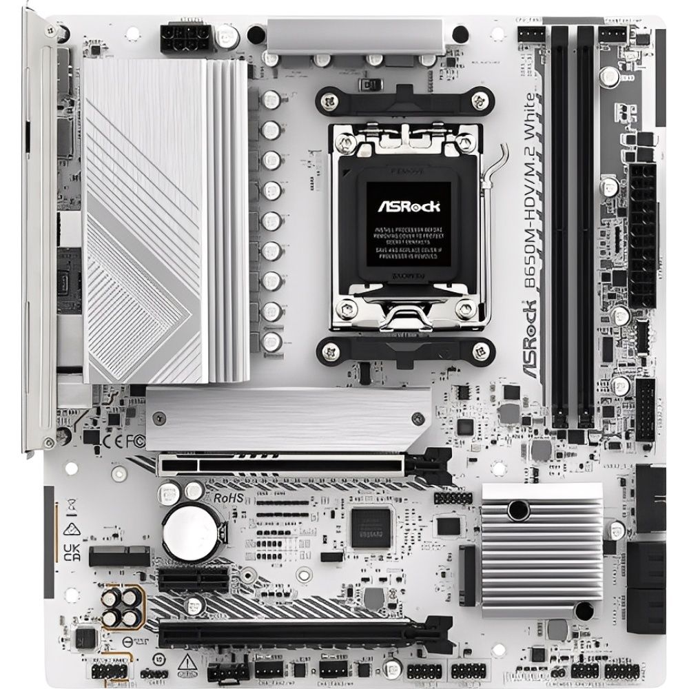 Placa-Mãe ASRock B650M-HDV/M.2 - Branco AM5 DDR5 Micro ATX - Imagem 2