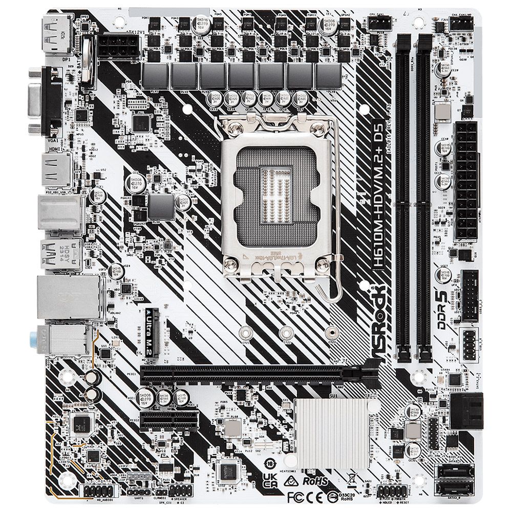 Placa-mãe ASRock H610M-HDV/M.2+ D5 LGA 1700 DDR5 Micro ATX - Imagem 2
