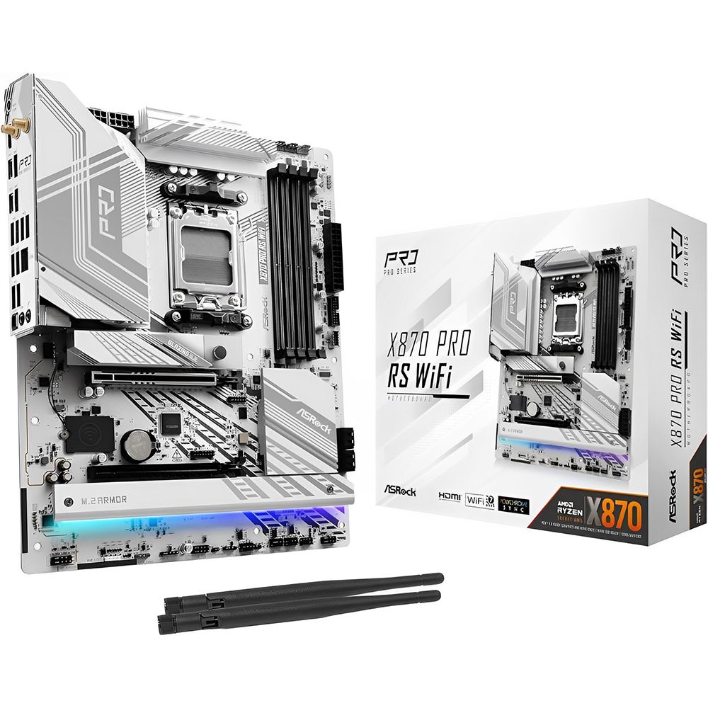 Placa-Mãe ASRock X870 Pro RS AM5 DDR5 ATX Wi-Fi Placa-Mãe ASRock X870 Pro RS AM5 DDR5 ATX Wi-Fi - Imagem 1