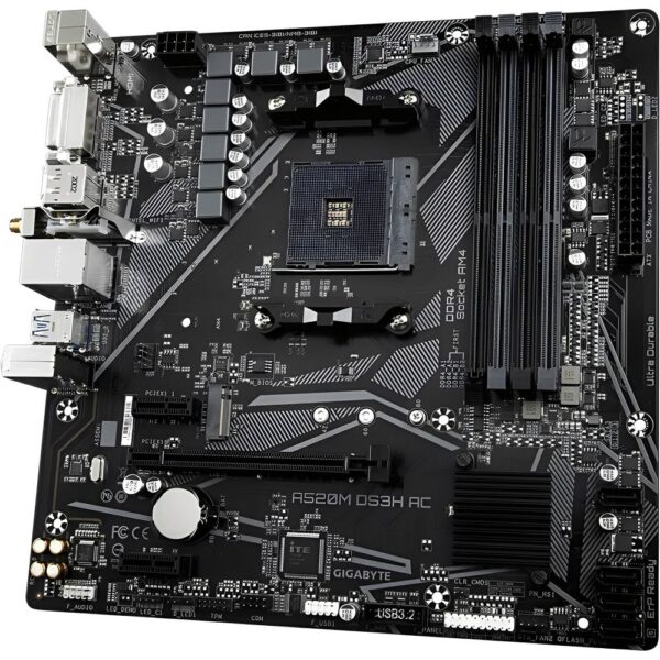 Placa-Mãe Gigabyte A520M DS3H AC AM4 DDR4 Micro ATX