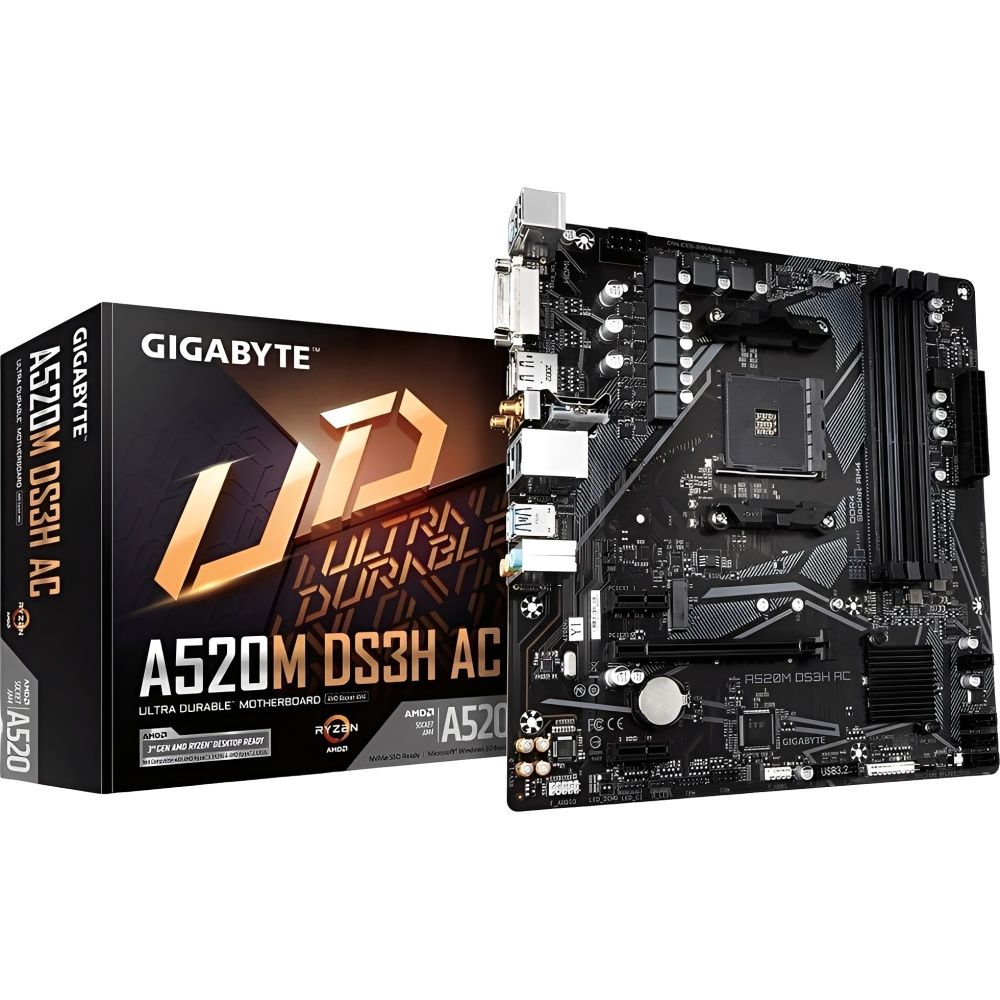 Placa-Mãe Gigabyte A520M DS3H AC AM4 DDR4 Micro ATX - Imagem 3