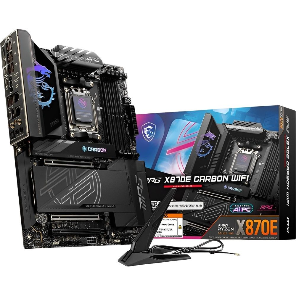 Placa-Mãe MSI MPG X870E CARBON AM5 DDR5 ATX Placa-Mãe MSI MPG X870E CARBON AM5 DDR5 ATX - Imagem 1