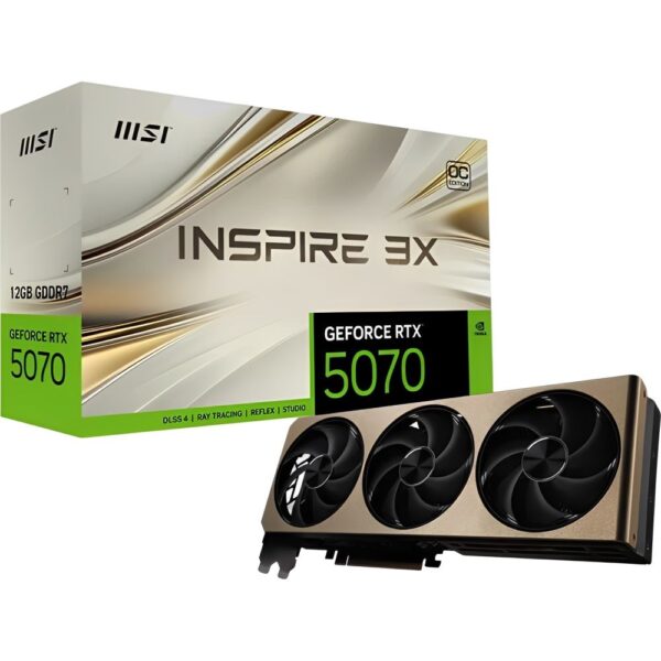 Placa de Vídeo MSI GeForce RTX 5070 Inspire 3X OC Edition 12 GB GDDR7